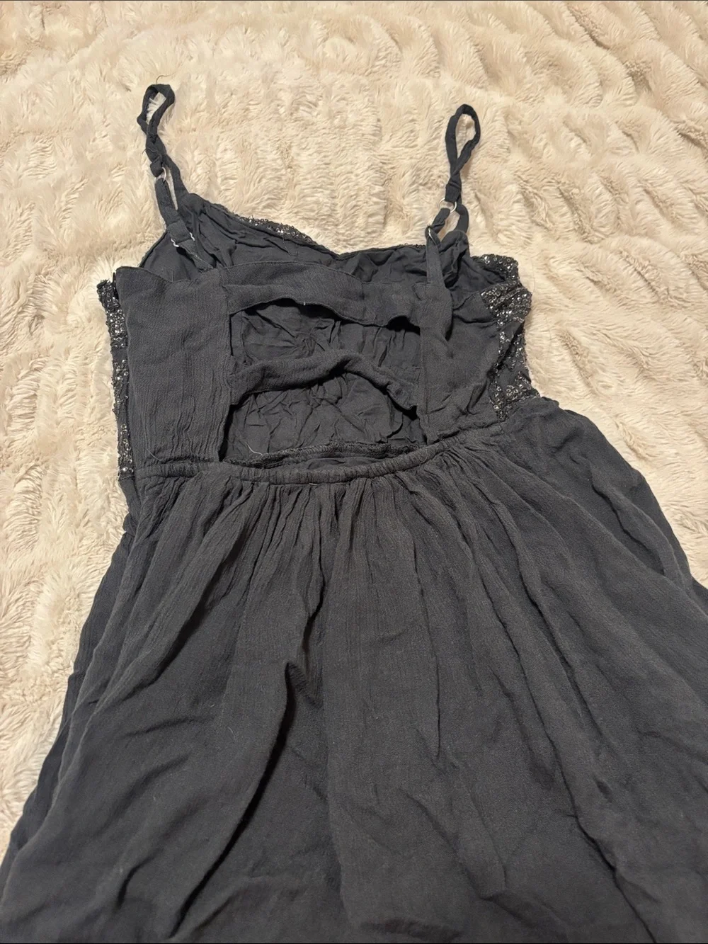 Hollister Black Beaded Spaghetti Strap Camisole